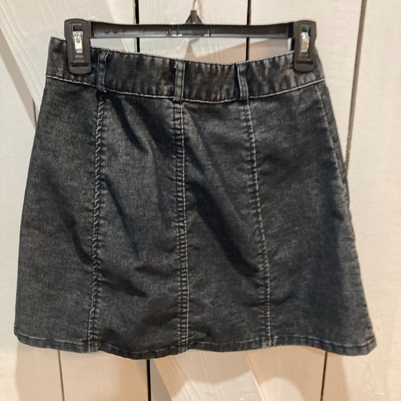 BDG gray black corduroy button front mini skirt 28 - Picture 4 of 7